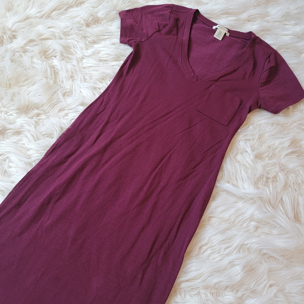 NEW - Burgundy T Shirt Pocket Dress